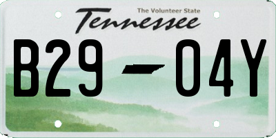 TN license plate B2904Y