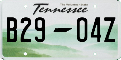 TN license plate B2904Z