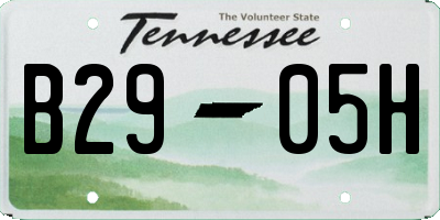 TN license plate B2905H