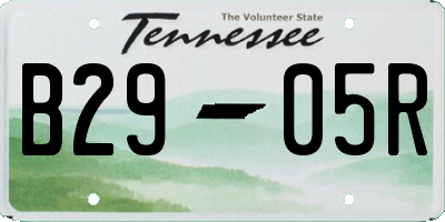 TN license plate B2905R