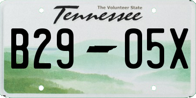 TN license plate B2905X