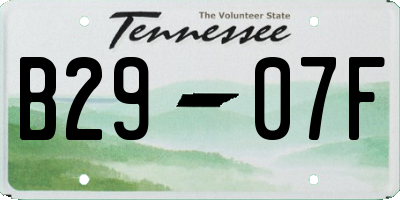 TN license plate B2907F