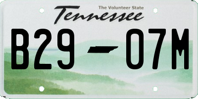 TN license plate B2907M