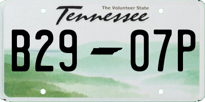 TN license plate B2907P