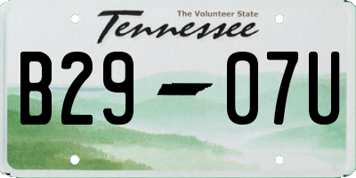 TN license plate B2907U