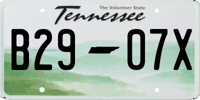 TN license plate B2907X