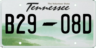 TN license plate B2908D