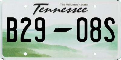TN license plate B2908S