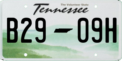 TN license plate B2909H