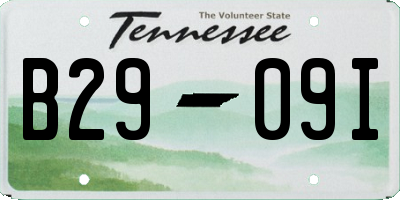 TN license plate B2909I