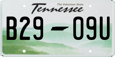 TN license plate B2909U