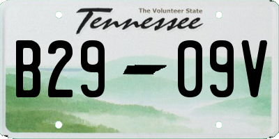 TN license plate B2909V