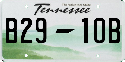 TN license plate B2910B