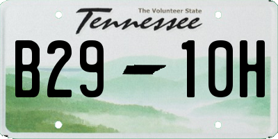 TN license plate B2910H