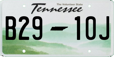 TN license plate B2910J