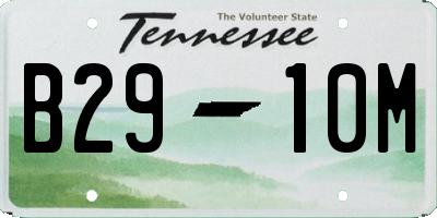 TN license plate B2910M