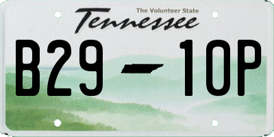 TN license plate B2910P