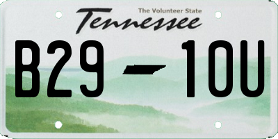 TN license plate B2910U