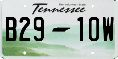TN license plate B2910W