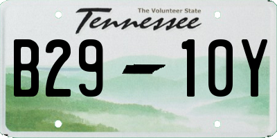 TN license plate B2910Y