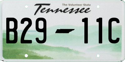 TN license plate B2911C