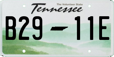 TN license plate B2911E