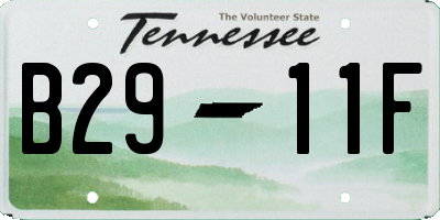 TN license plate B2911F