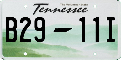 TN license plate B2911I