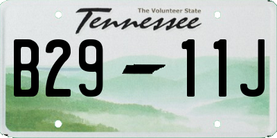 TN license plate B2911J
