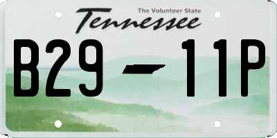 TN license plate B2911P
