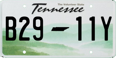 TN license plate B2911Y