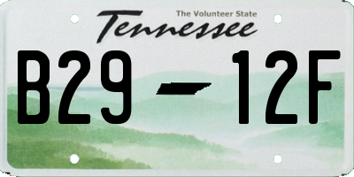TN license plate B2912F