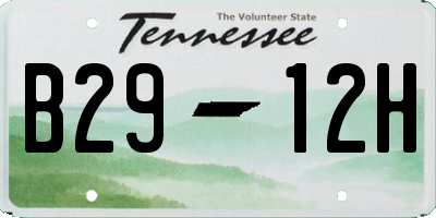 TN license plate B2912H