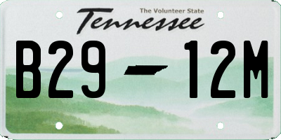 TN license plate B2912M