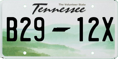 TN license plate B2912X