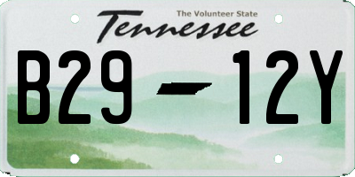 TN license plate B2912Y