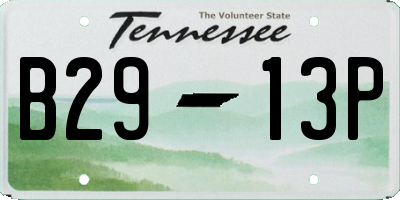 TN license plate B2913P