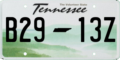 TN license plate B2913Z