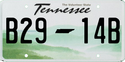 TN license plate B2914B