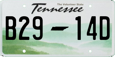 TN license plate B2914D