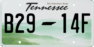 TN license plate B2914F