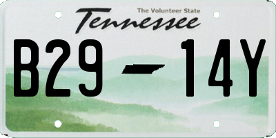 TN license plate B2914Y