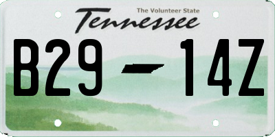 TN license plate B2914Z