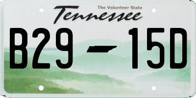 TN license plate B2915D