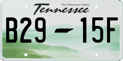 TN license plate B2915F