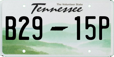 TN license plate B2915P