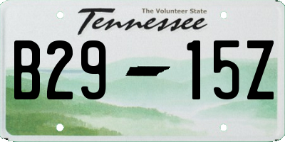 TN license plate B2915Z