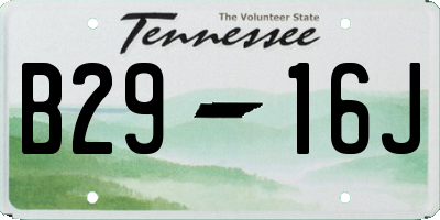 TN license plate B2916J