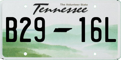 TN license plate B2916L
