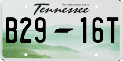 TN license plate B2916T